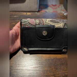 Spartina 449 Black and Paisley Wallet With Phone Pocket On Front